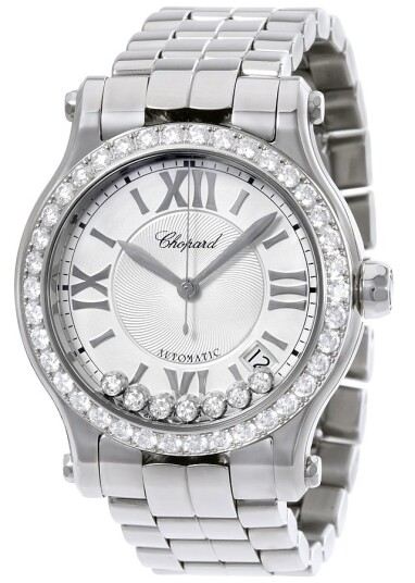 Chopard Dameklokke 278559 3004 Happy Sport Sølvfarget/Stål Ø36 mm