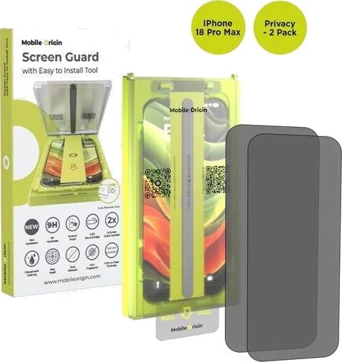 Mobile Origin Screen Guard Privacy with Easy Applicator - 2 Pack - iPhone 18 Pro Max