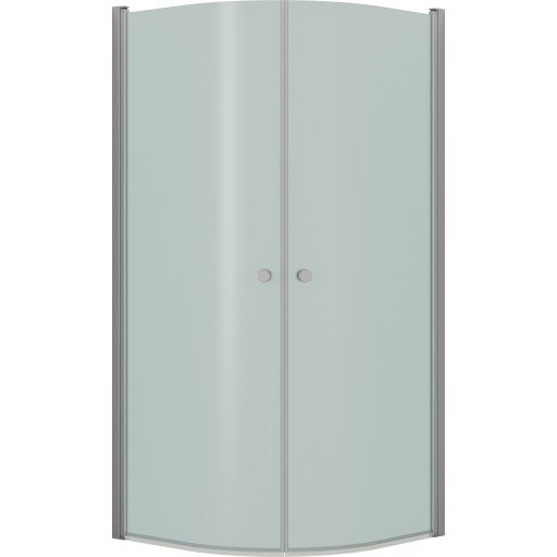Dansani Match dusjhjørne, modell E+E, 89x89 cm, frostet glass, satin profil