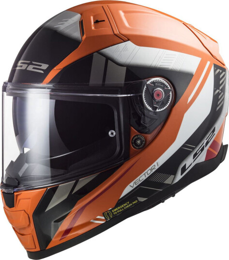 LS2 Vector II Stylus Hjelm 2XL Svart Oransje