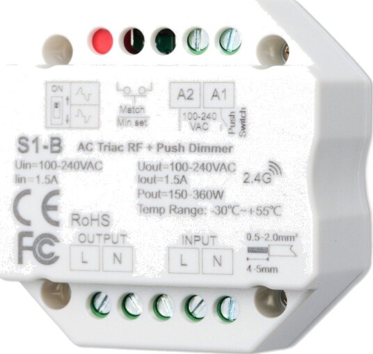 Ledlife LEDlife rWave innbyggingsdimmer RF push dim 200W LED dimmer til innbygging Ledlife LEDlife rWave innbyggingsdimmer RF push dim 200W LED dimmer til innbygging