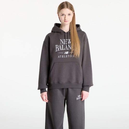 New Balance Linear Heritage Fleece Hoodie Grey L