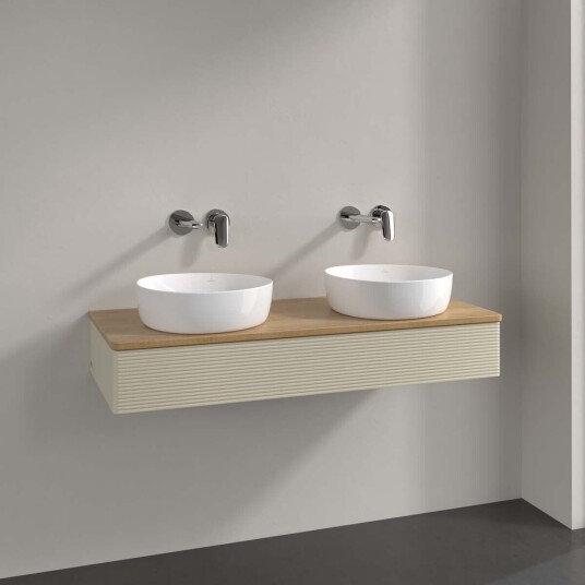 Villeroy & Boch Antao Servantskap med 1 skuff 120x50x19 cm m/lys Grå Matt/Eik