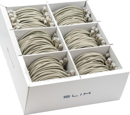 Wirewin Slim Cat6A U/FTP 0.5m grå SLIM LS K6A 0.5 90