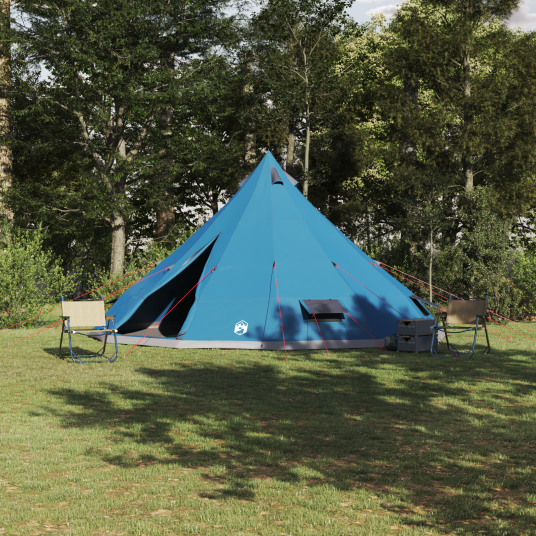 Tipi telt med tak med lagring Blå 560 x 560 x 300 cm taft