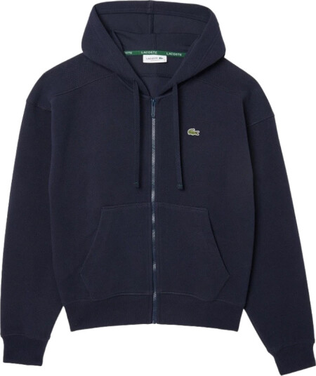 Lacoste Zip Up Piqué Hoodie Navy 38 Lacoste Zip Up Piqué Hoodie Navy 38