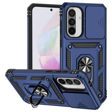 Samsung Galaxy A36 Hybrid deksel med Roterende Ring med Kameraskjold Blå