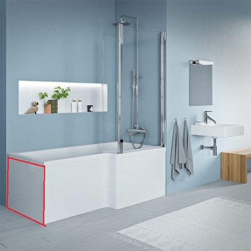 Strømberg Quantum endepanel for dusjkar 700 x 540 mm