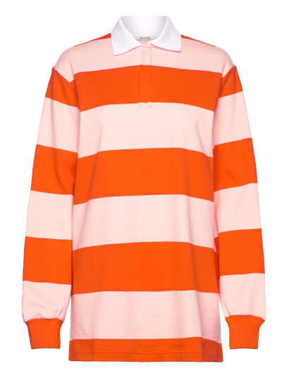 Monki Long-Sleeved Rugby Mini Dress - Orange - XXS