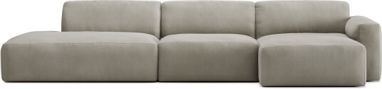 No Ga - Brick 3-Seater Chaise Lounge Open End Left Shadow Khaki Sofaer Grå