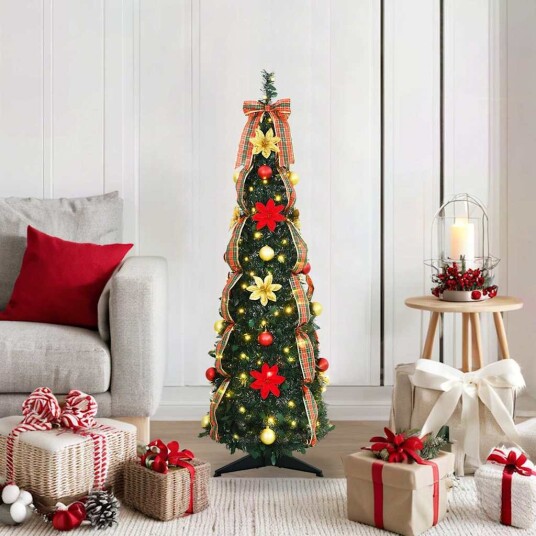 Kunstig juletre med 50 LED med stativ grønn 120 cm PVC Kunstig juletre med 50 LED med stativ grønn 120 cm PVC