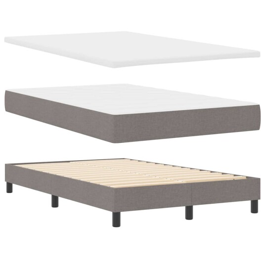Box Spring Seng med Madras Taupe 120x190 cm Stoff