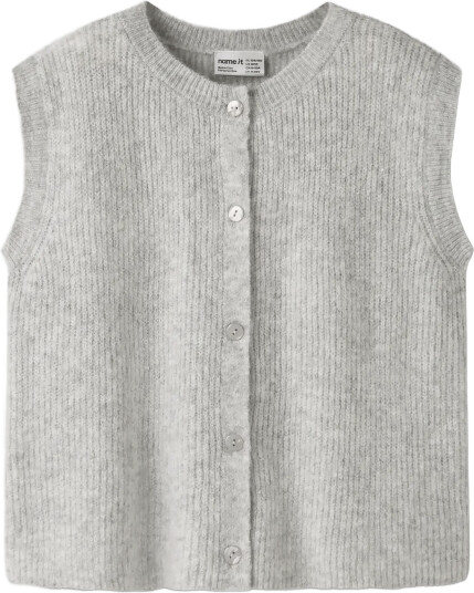 Name It Nkfoanja Loose Knit Vest Grey 122 128