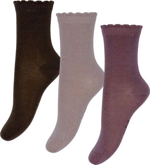 Hust and Claire Sokker Ull/Bambus Viskose 3 pack Foty P Hust and Claire 29/32 Sokker Brun Rosa