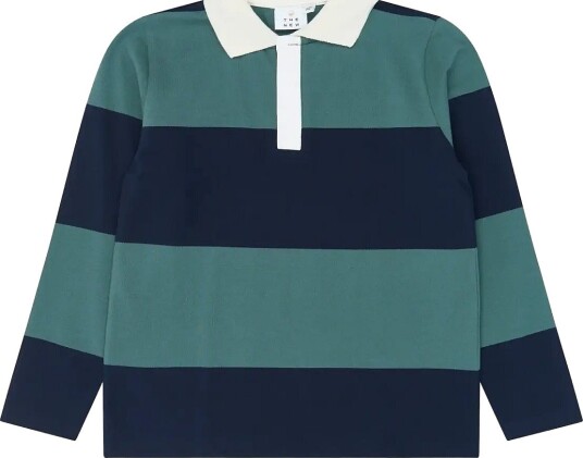 The New Tnyaron L_S Pique Polo NAVY BLAZER STRIPED 98/104