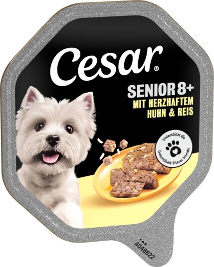 Cesar Våtfôr Senior 8+ Skål Med Og Ris Kylling 28 X 150 G