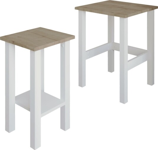 Ginallie Sidebord sett 45x60 cm - Hvit og safireik