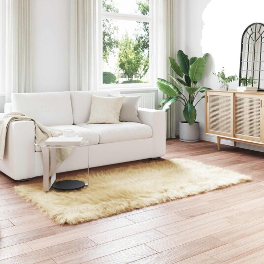 Faux Skinnmatte Tafalla Krem 100 x 200 cm Polyester