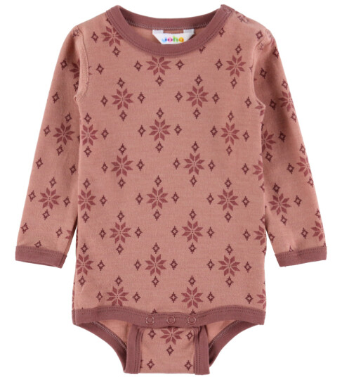 Joha Body I/e   Ull/Bomull   Rose m. Snøfnugg   Joha   70   Langermet Body   Rosa