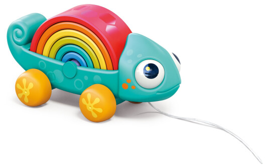 Kinder and Kids Pulling animal, Rainbow chameleon with multi function K10124