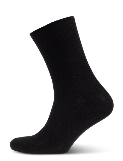 mp Denmark Fine Cotton Rib Socks - Black - 37/39