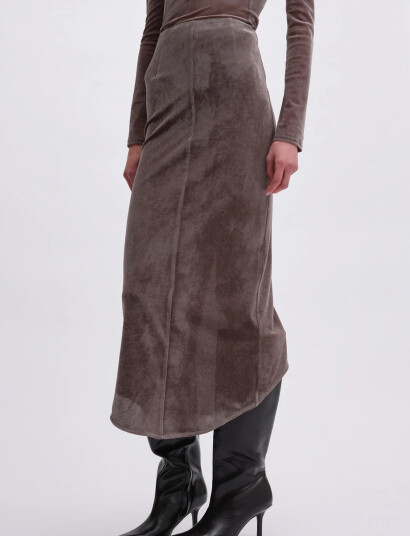 REMAIN Birger Christensen Velvet Mesh Skirt Grey 36 REMAIN Birger Christensen Velvet Mesh Skirt Grey 36