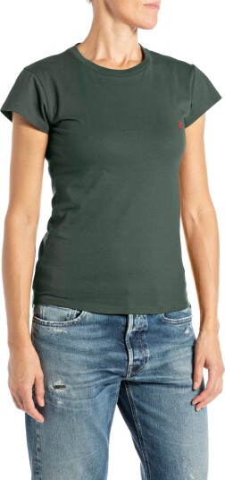 Replay Skinny Jersey T Shirt Green S