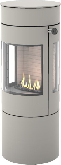 Viva L 120 nikkel frittstående biopeis med sideglass og ståldør Viva L 120 nikkel frittstående biopeis med sideglass og ståldør