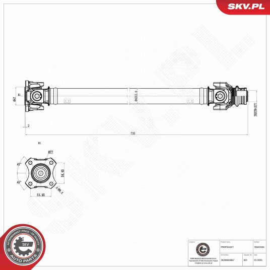 Esen Skv Drivaksel ESEN SKV 76SKV025 Esen Skv Drivaksel ESEN SKV 76SKV025