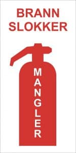 Brannslokker   Mangler 70x35 cm Etterlysende