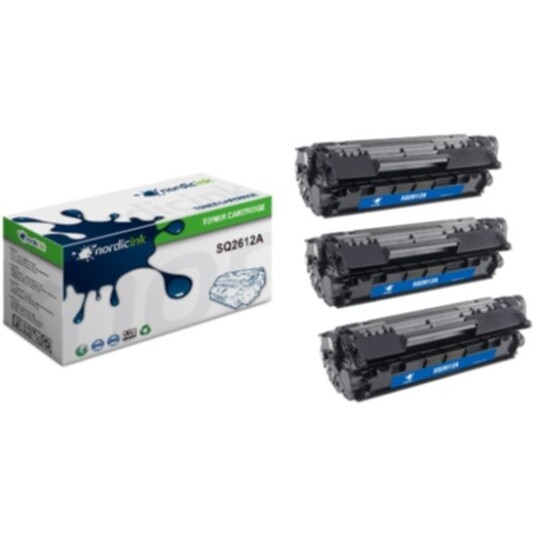Nordicink svart Tonerkassett 2000 sider, 3pk SQ2612AX3