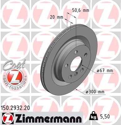 Bremseskive ZIMMERMANN 150.2932.20 Bremseskive ZIMMERMANN 150.2932.20