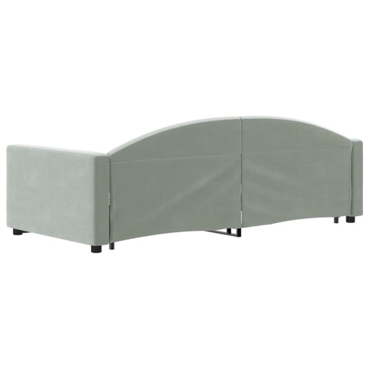  Uttrekkbar dagseng lysegrå 90x190 cm fløyel