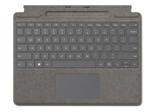 Microsoft Surface Pro Signature Tastatur med Touchpad og Slim Pen 2 Lagring - QWERTZ - Platina