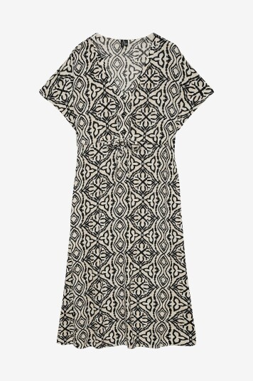 Vero Moda Curve   Kjole vmcMenny SS 7/8 Kaftan Wvn GA Curve   Beige