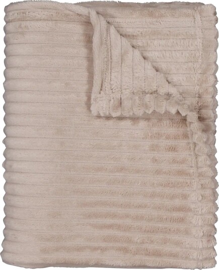 Noble House Blanket Robban Khaki Green 125X150 - LINEN BEIGE - 125X150 cm