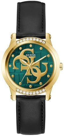 Guess Dameklokke GW0860L6 Annette Grønn/Lær Ø36 mm