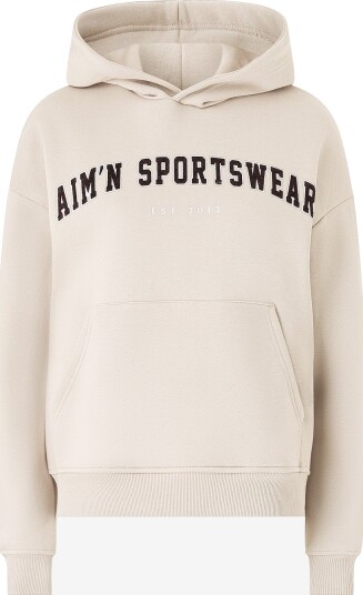 Aim'n Hettegenser Varsity Sweat Hood Beige
