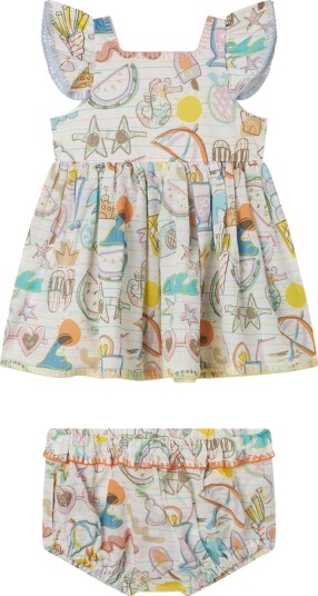 Stella McCartney Kids Kjole m. Bloomers   Hvit/Pastel   Stella McCartney Kids   12 md   Kjole   80