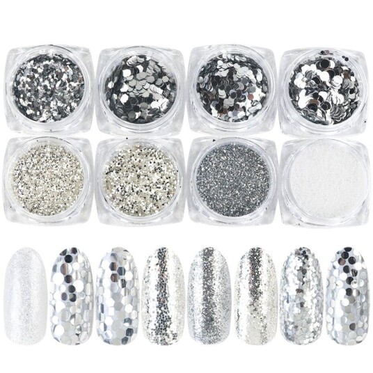 8 stk negleglitter glitterNegledekorasjoner 8 stk negleglitter glitterNegledekorasjoner