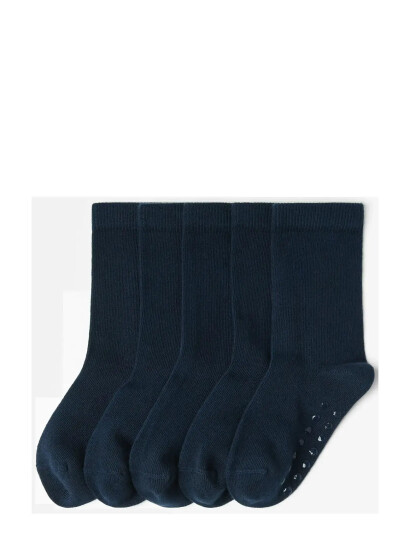 Lindex Sock 5 P Sb Solid Antislip Navy 25/27
