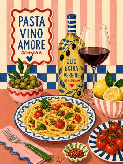 Plakat   Pasta Vino Amore