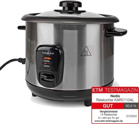 Nedis KARC110AL - rice cooker - black / silver
