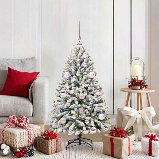  Kunstig juletre Grønn og hvit 120 cm PVC og metall