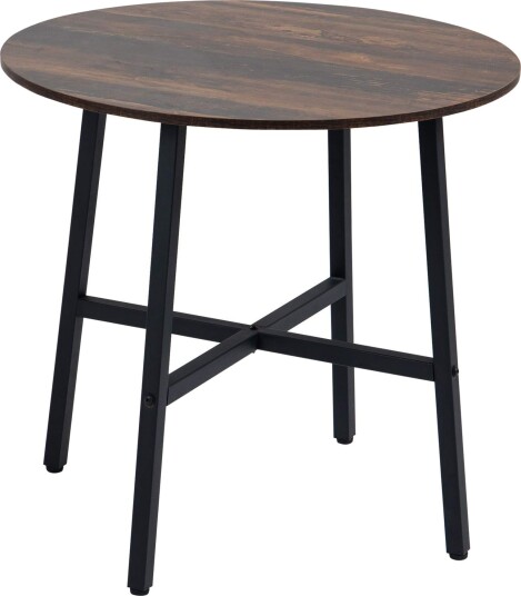 Brunt stålbord for 4 personer 80x80x76 cm