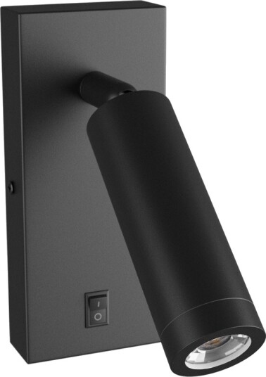 Spectrum Mini GU10 slim vegglampe Med bryter Ø3,8x9,5 cm sort rund uten lyskilde Spectrum Mini GU10 slim vegglampe Med bryter Ø3,8x9,5 cm sort rund uten lyskilde