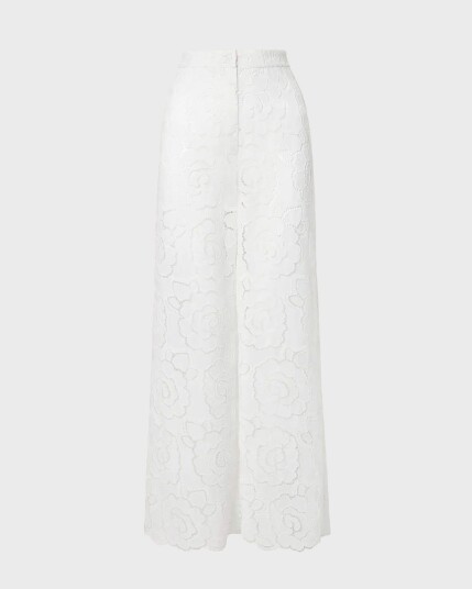 Malina Stacey Wide Lace Pants - White - 40 Malina Stacey Wide Lace Pants - White - 40