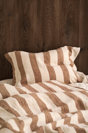 Ellos Home Putevar Candice Block Stripe i vasket lin Flerfarget