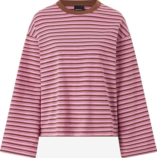 Gina Tricot Topp Stripe Long Sleeve Tee Rosa
