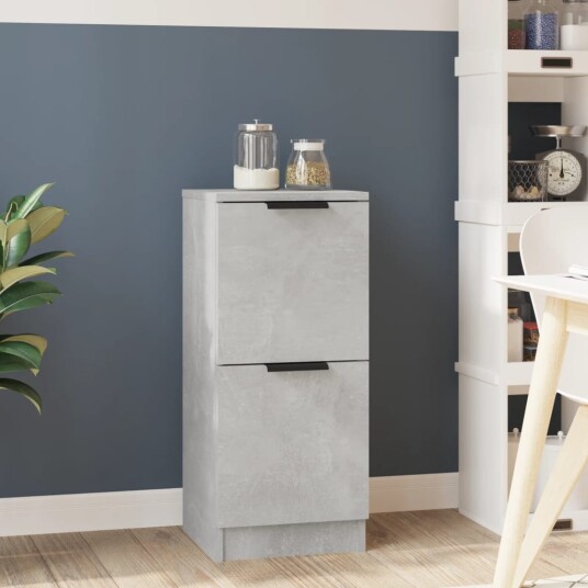 vidaXL Skjenk betonggrå 30x30x70 cm konstruert tre